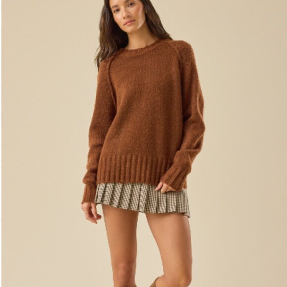 Altar'd State Chestnut Laurel Raglan Sweater NEW - Picture 1 of 9